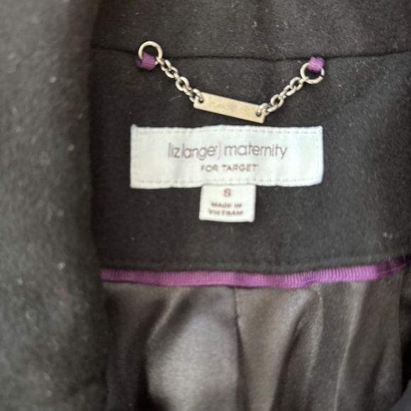 Liz Lange Maternity Wool Black Peacoat Jacket Size Small - Picture 3 of 7